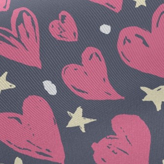 Graffiti Style Hearts Twill