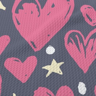 Graffiti Style Hearts Birdseye Piqué
