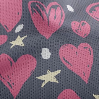 Graffiti Style Hearts Athletic Mesh Flat Back