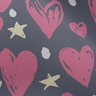 Graffiti Style Hearts Chiffon