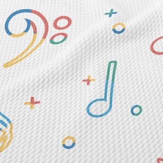 Colorful And Lively Notes Birdseye Piqué