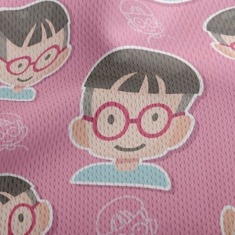 Little Melon Boy With Glasses Athletic Mesh Flat Back