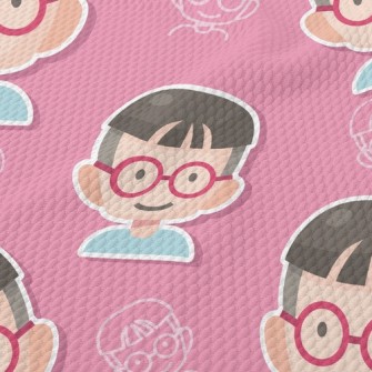 Little Melon Boy With Glasses Birdseye Piqué