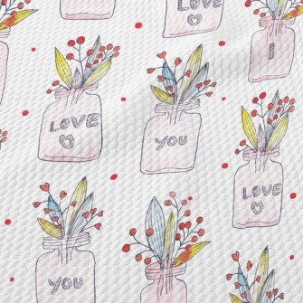 I Love You Creative Potted Pla Birdseye Piqué
