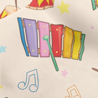 Xylophone And Colorful Drums Micro Fleece
