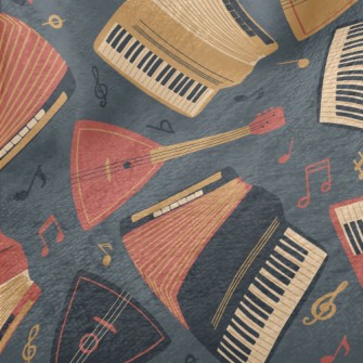 Accordion And Guitar Minky