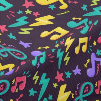 Colorful Fluorescent Notes Piqué
