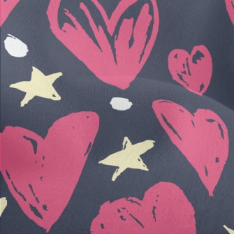 Graffiti Style Hearts Lightweight Performance Linen