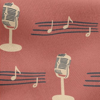 Stylish Music Microphone Jersey Backed Fleece