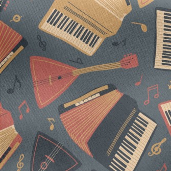 Accordion And Guitar Jersey Backed Fleece