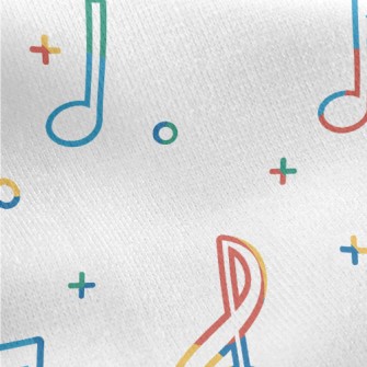 Colorful And Lively Notes Jersey Backed Fleece