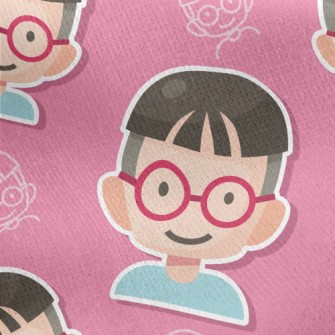 Little Melon Boy With Glasses Jersey Backed Fleece