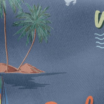 Summer Ocean Vacation Jersey Backed Fleece