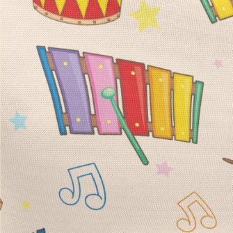 Xylophone And Colorful Drums Pongee