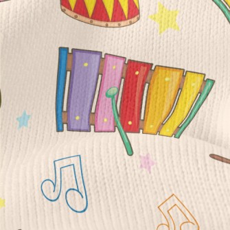 Xylophone And Colorful Drums Stretch Jersey