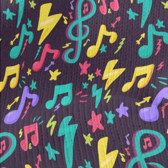 Colorful Fluorescent Notes Stretch Jersey