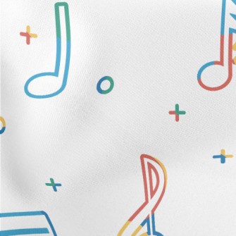 Colorful And Lively Notes Lightweight Cotton Poplin