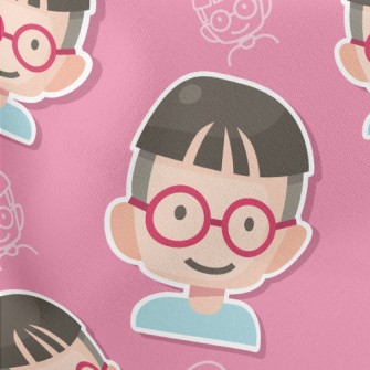 Little Melon Boy With Glasses Lightweight Cotton Poplin