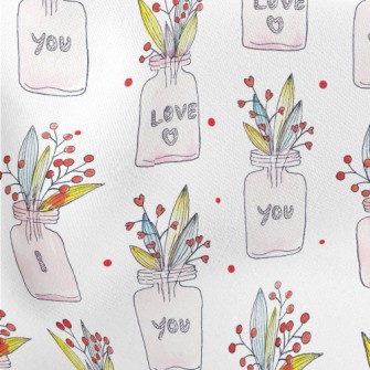 I Love You Creative Potted Pla Lightweight Cotton Poplin