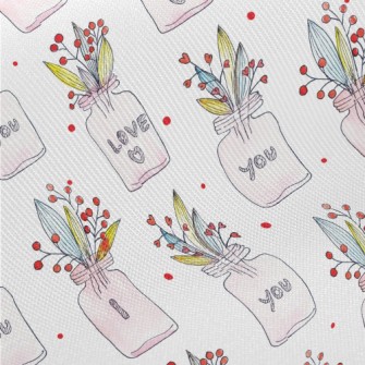 I Love You Creative Potted Pla Midweight Cotton Poplin