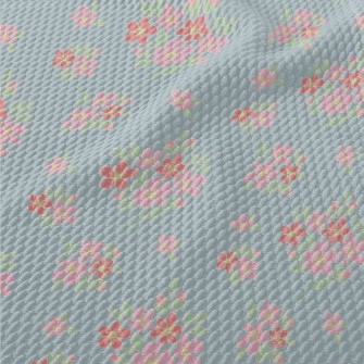 Elegant Hand-painted Bouquet Birdseye Piqué