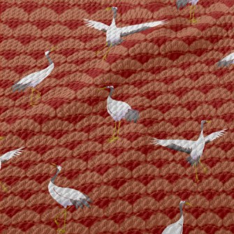 Japanese Crane Pattern Birdseye Piqué