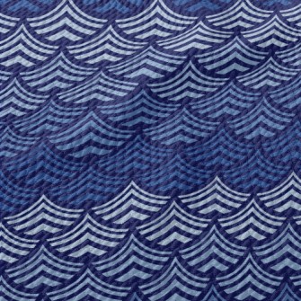 Cartoon Gradient Waves Birdseye Piqué