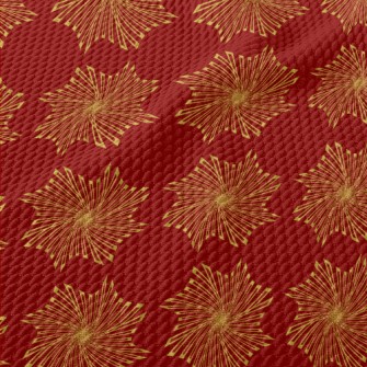 Gold Geometric Pattern Birdseye Piqué