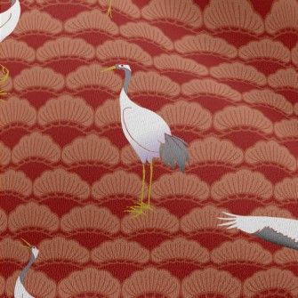 Japanese Crane Pattern Chiffon