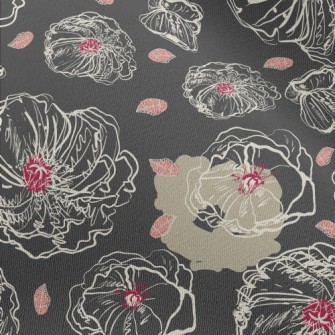 Abstract Hand Drawn Bouquet Chiffon