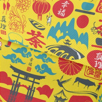 Japanese Cultural Pattern Waterproof Oxford