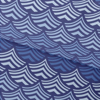 Cartoon Gradient Waves Waterproof Oxford