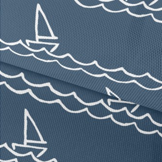 Sailboat And Waves Waterproof Oxford