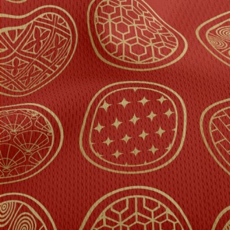 Traditional Pattern Round Athletic Mesh Flat Back