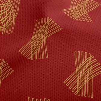 Rectangular Geometric Lines Athletic Mesh Flat Back