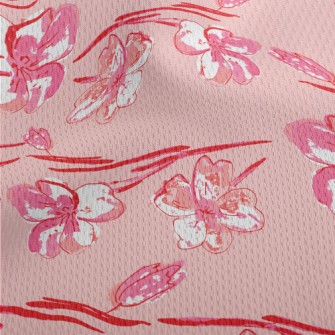 Hand Drawn Cherry Blossom Dood Athletic Mesh Flat Back