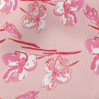 Hand Drawn Cherry Blossom Dood Terry