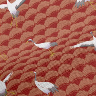 Japanese Crane Pattern Performance Linen