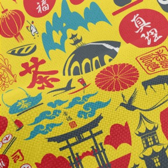 Japanese Cultural Pattern Performance Linen