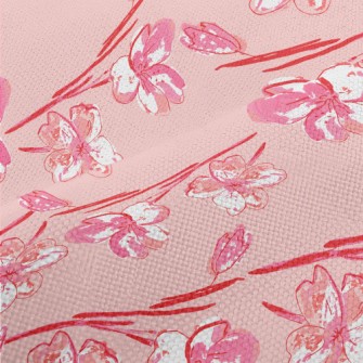 Hand Drawn Cherry Blossom Dood Performance Linen
