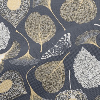 Ginkgo Leaf And Maple Leaf Performance Linen