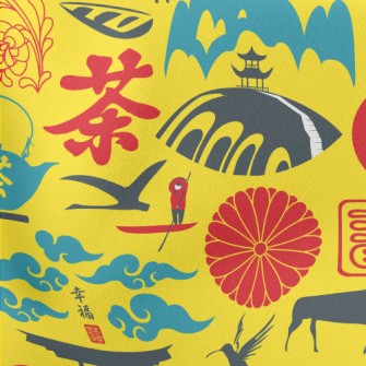 Japanese Cultural Pattern Stretch Ponte