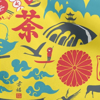 Japanese Cultural Pattern Micro Fleece