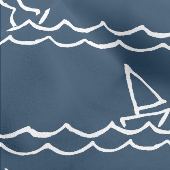 Sailboat And Waves Micro Fleece