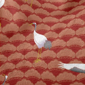 Japanese Crane Pattern Minky