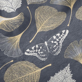 Ginkgo Leaf And Maple Leaf Minky