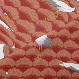 Japanese Crane Pattern Piqué