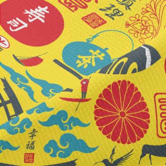 Japanese Cultural Pattern Piqué