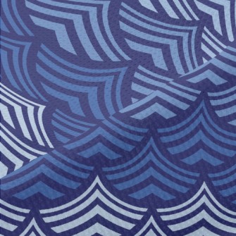 Cartoon Gradient Waves Piqué