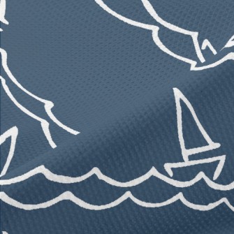 Sailboat And Waves Piqué